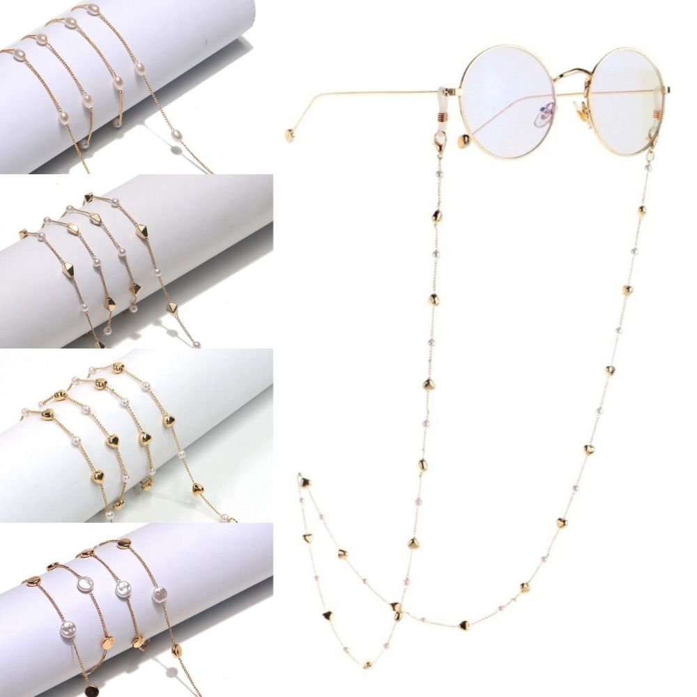 Mask Lanyard Adjustable - Luxury Anti-lost Sunglasses Chains Pearl 70cm