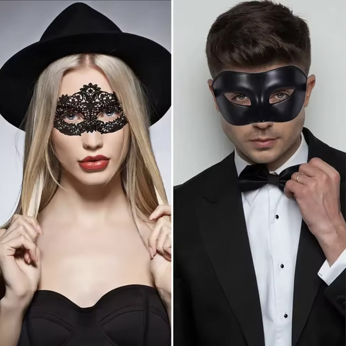 2pcs Elegant Black Lace Masque - огляд і ціна Black Face Mask Pack