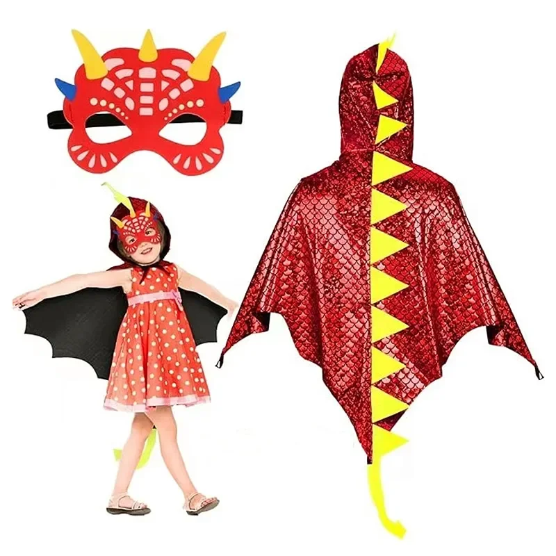 Child Green Dinosaur Cloak wit - огляд і ціна Kids Face Mask