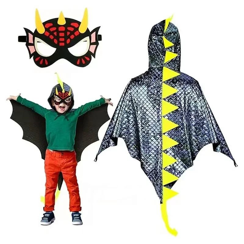 Child Green Dinosaur Cloak wit - огляд і ціна Kids Face Mask