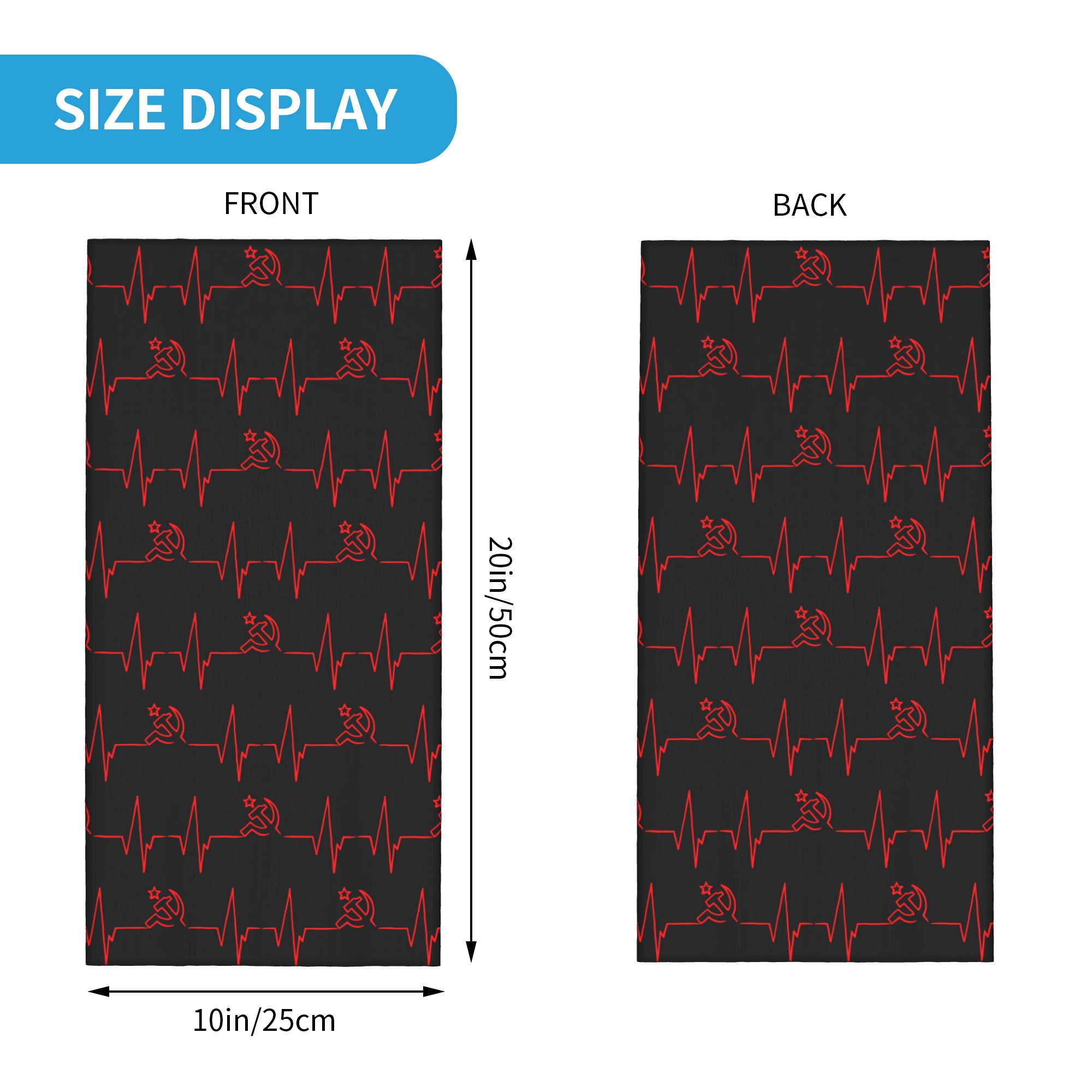 Custom Heartbeat Russian Flag  - огляд і ціна Neck Gaiter Face Cover