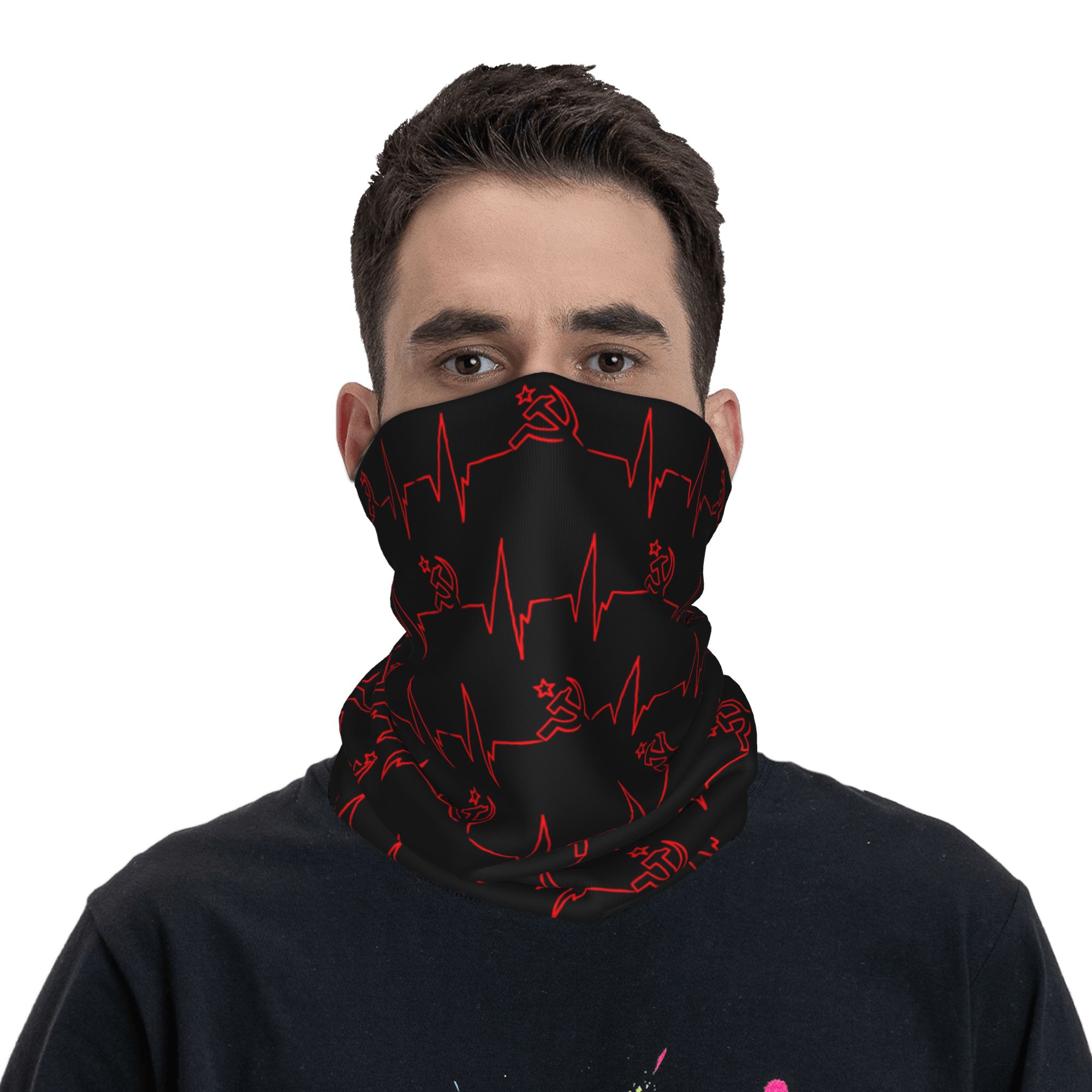Custom Heartbeat Russian Flag  - огляд і ціна Neck Gaiter Face Cover