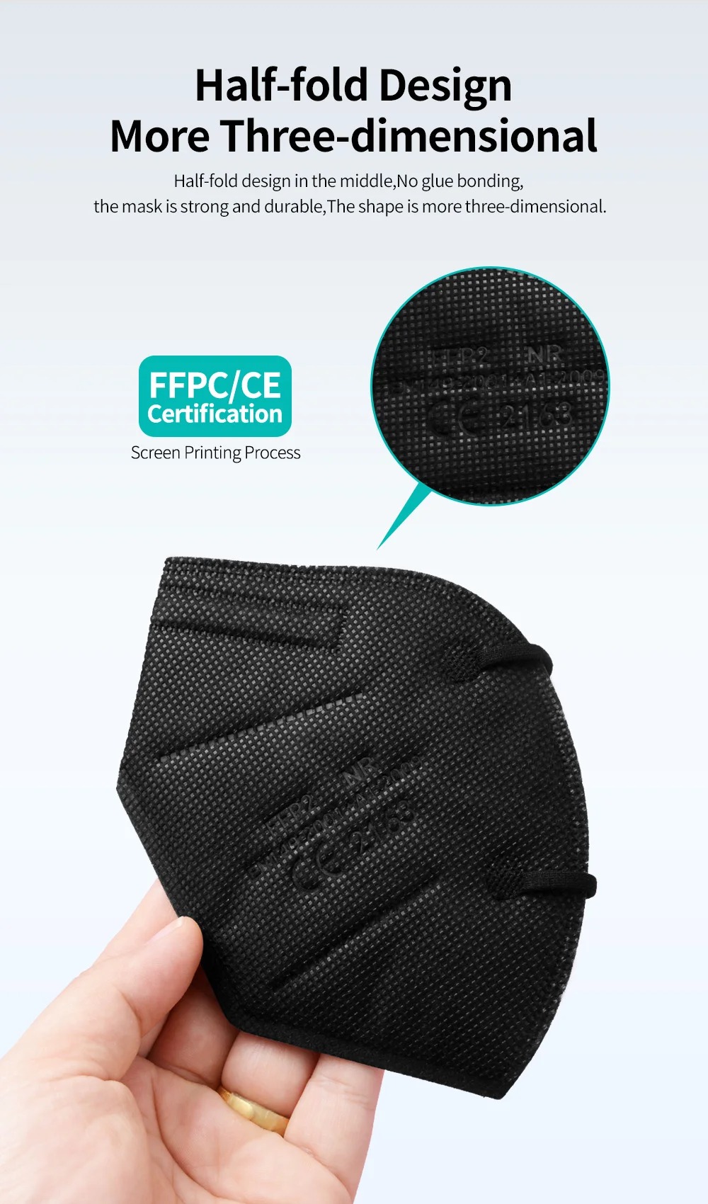 5Layer FFP2 Masks CE Approve K - огляд і ціна Black Face Mask Pack