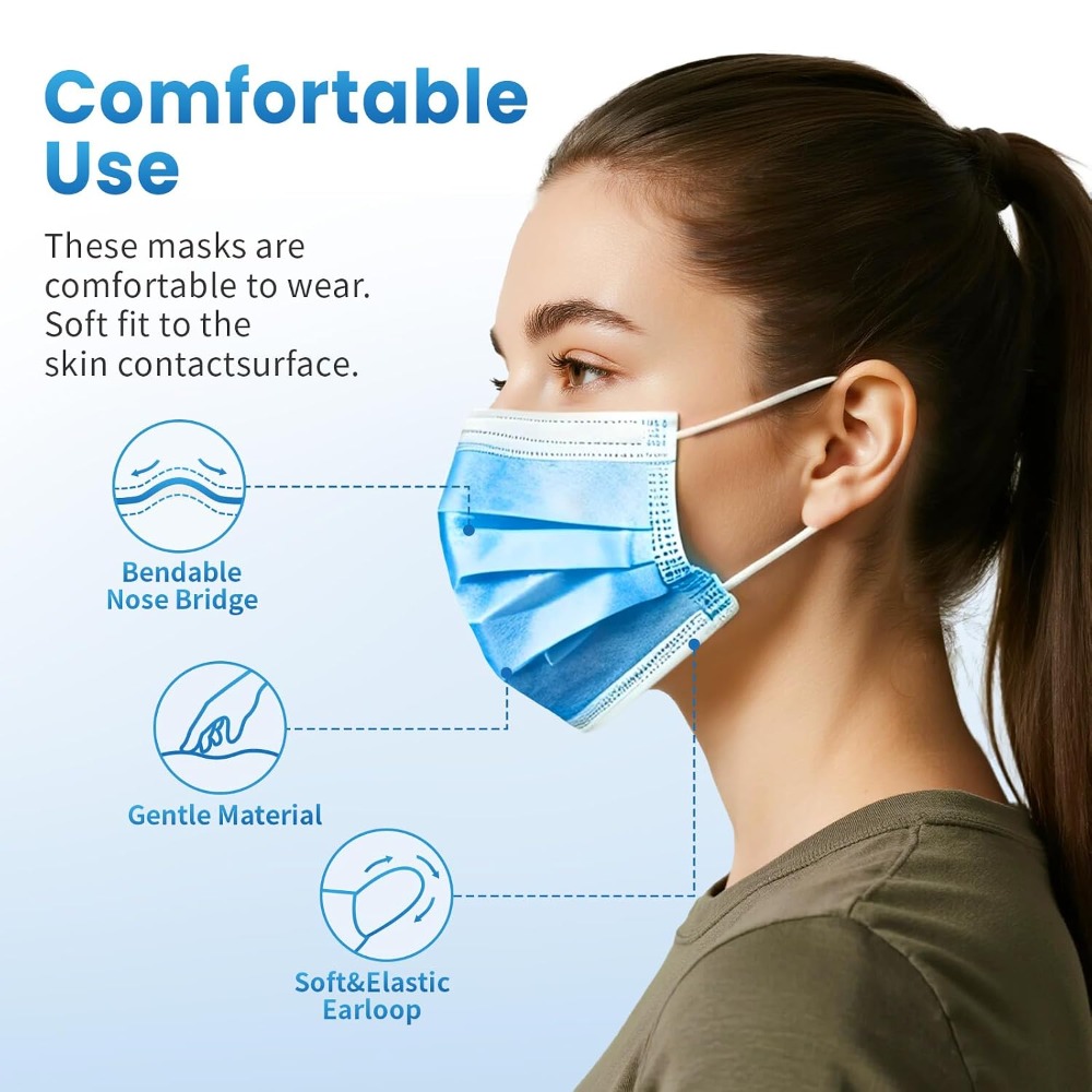 Blue Disposable Face Mask 100  - огляд і ціна Disposable Mask Blue
