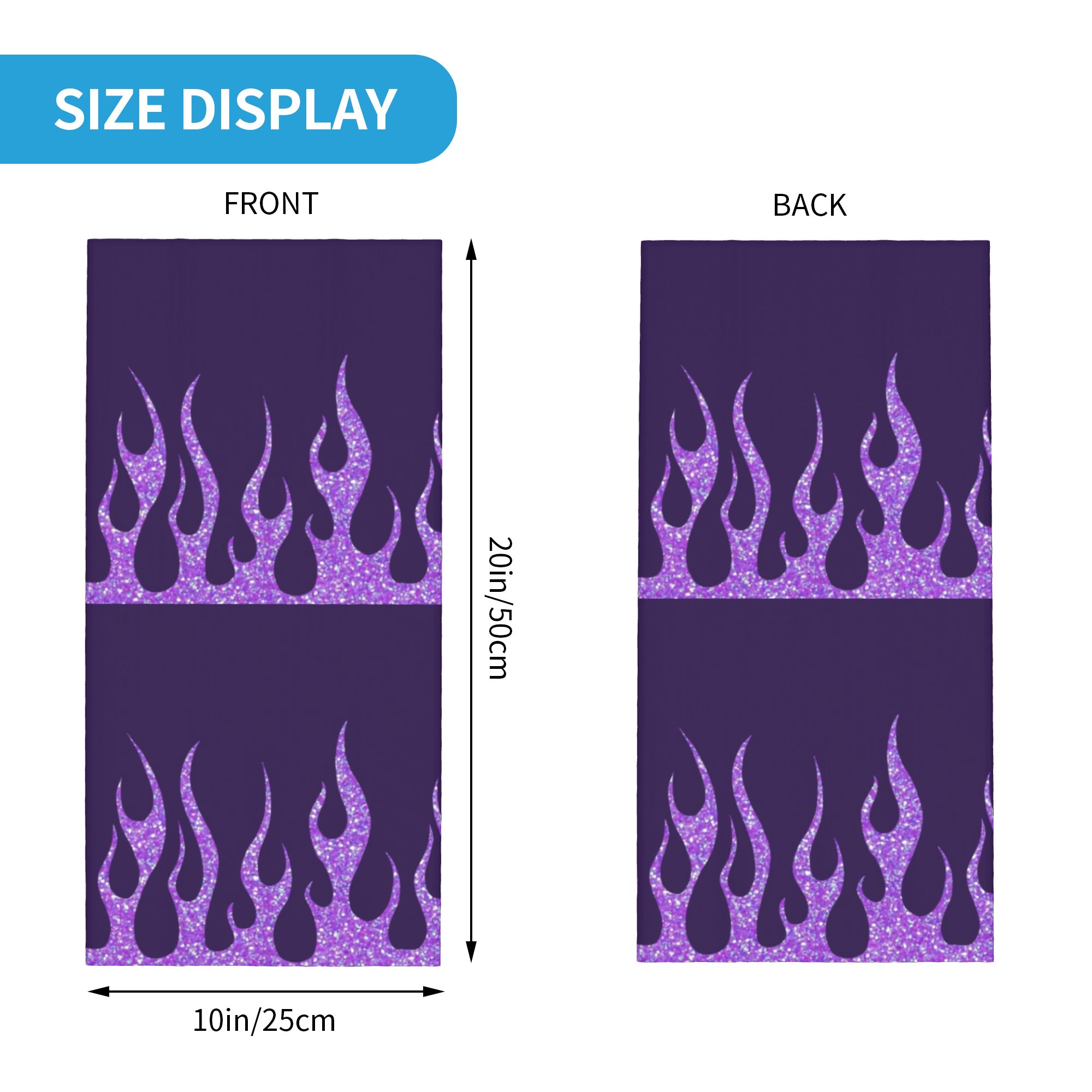 Custom Purple Glitter Flames B - огляд і ціна Neck Gaiter Face Cover
