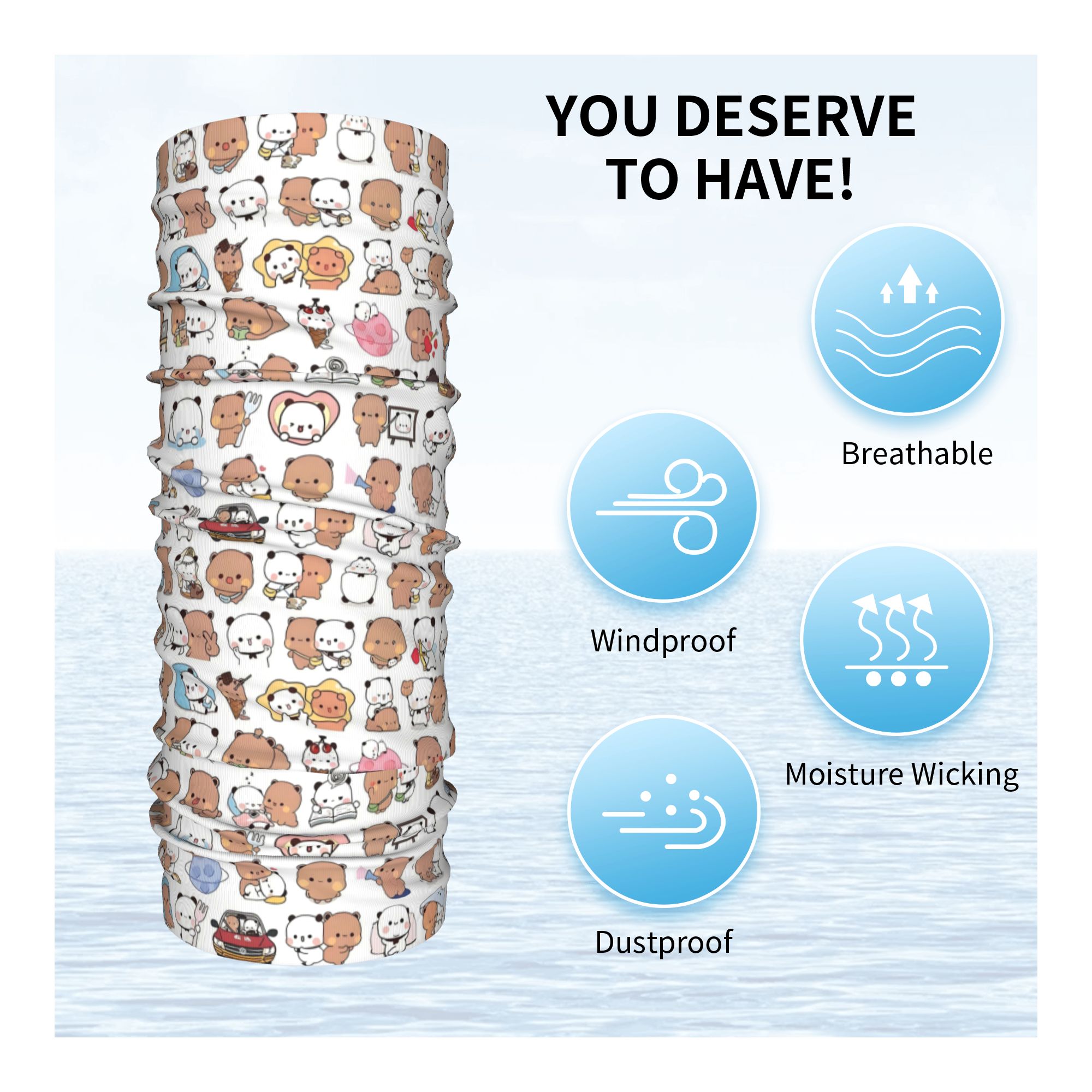 Custom Bear Cartoon Peach And  - огляд і ціна Neck Gaiter Face Cover