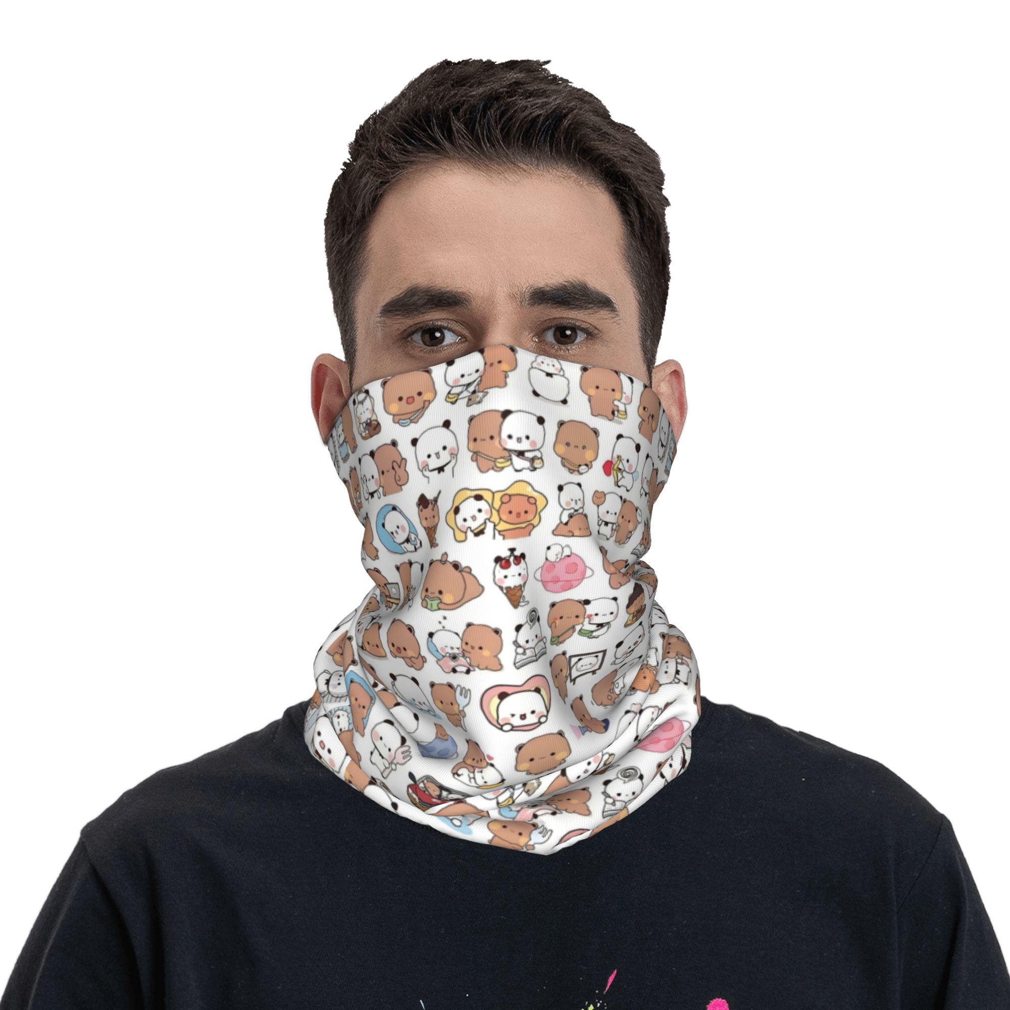 Custom Bear Cartoon Peach And  - огляд і ціна Neck Gaiter Face Cover