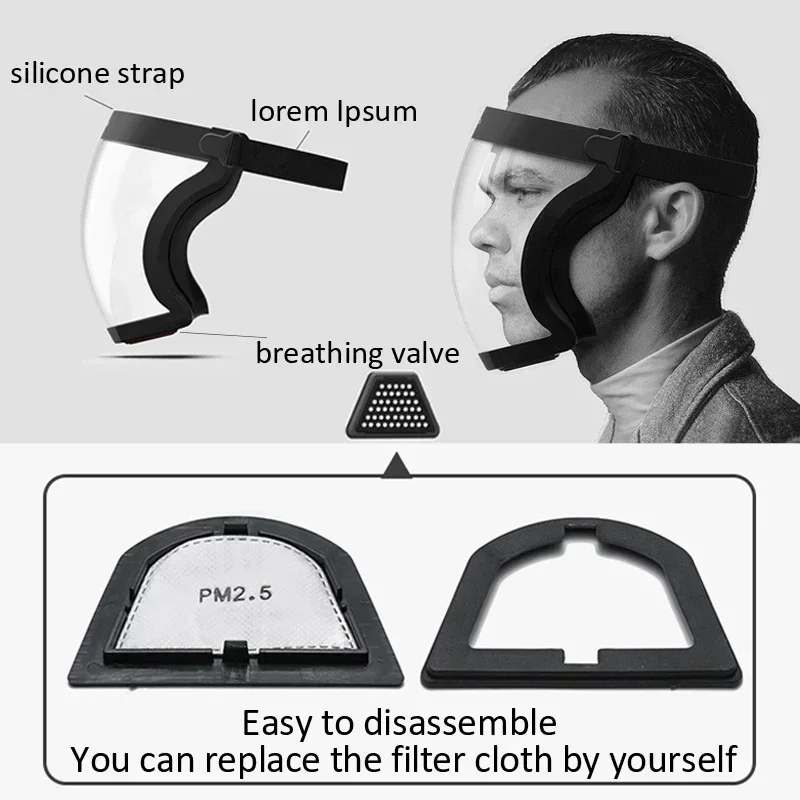 Protective Full Face Shield Ma - огляд і ціна Anti Pollution Mask