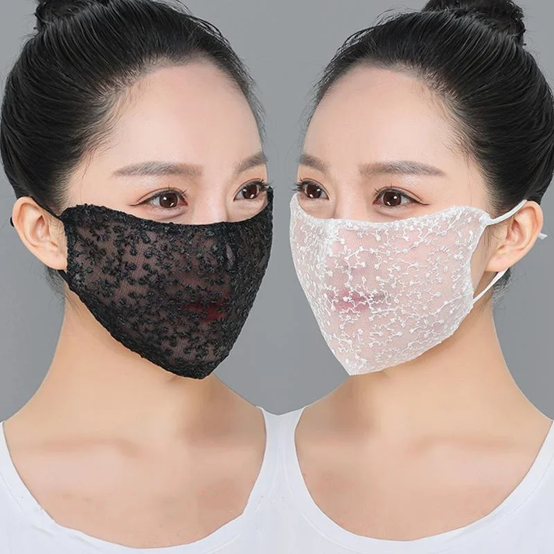 1/2pc Black White Lace Face Ma - огляд і ціна Cloth Face Mask Washable