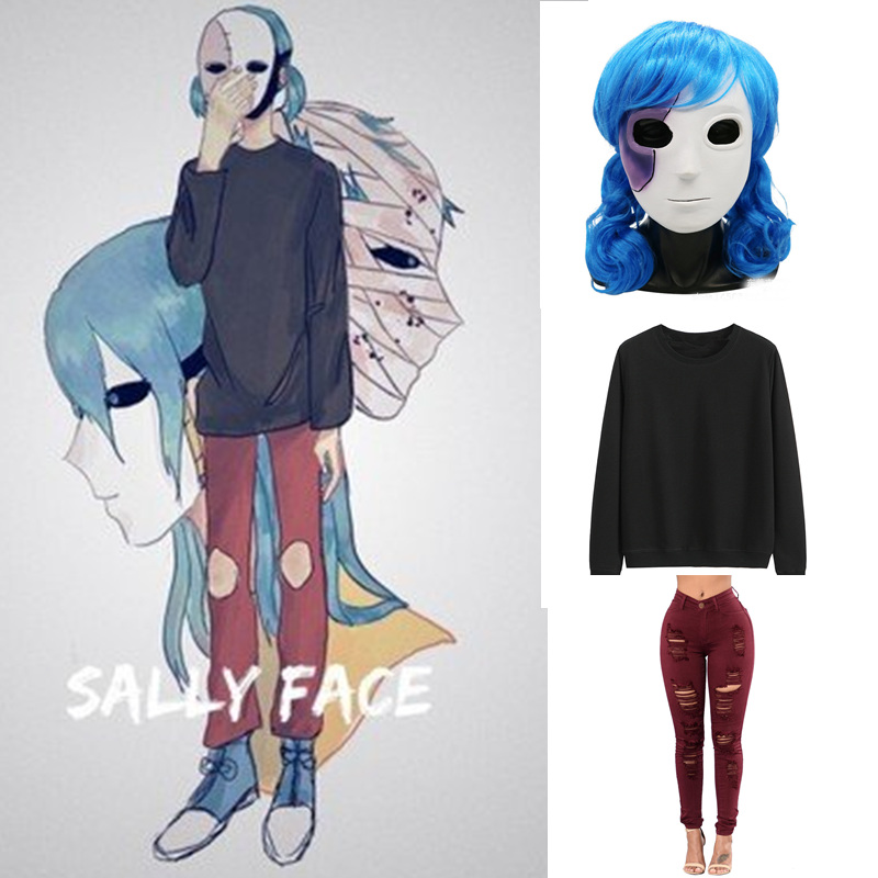 Hot  Anime Game Sally Face Cos - огляд і ціна Black Face Mask Pack