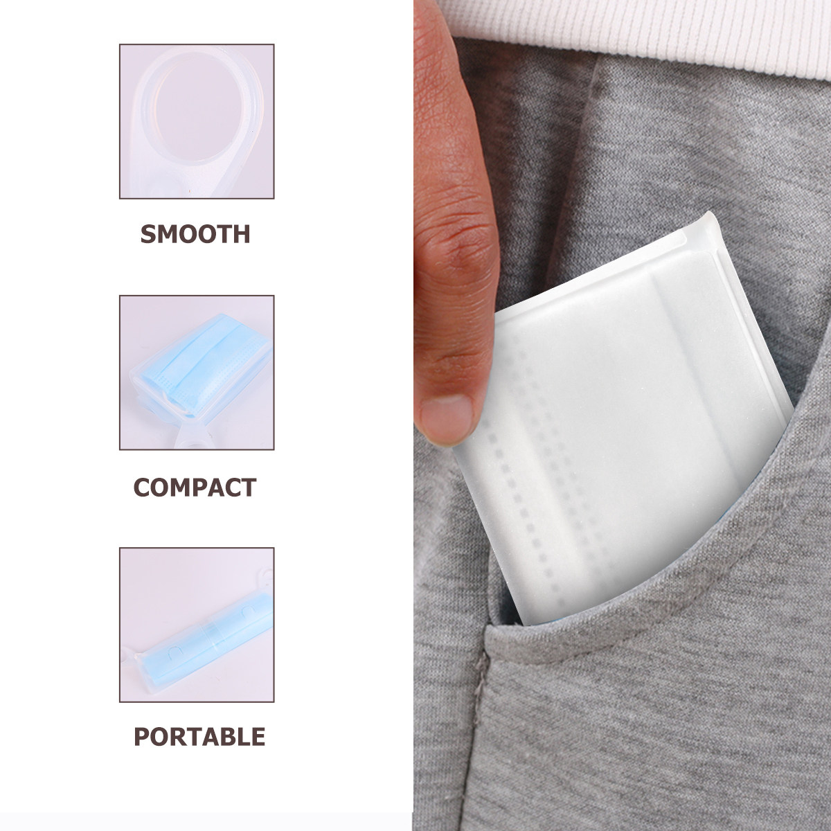 2Pcs Food Grade Silicone Face  - огляд і ціна Face Mask Storage Box