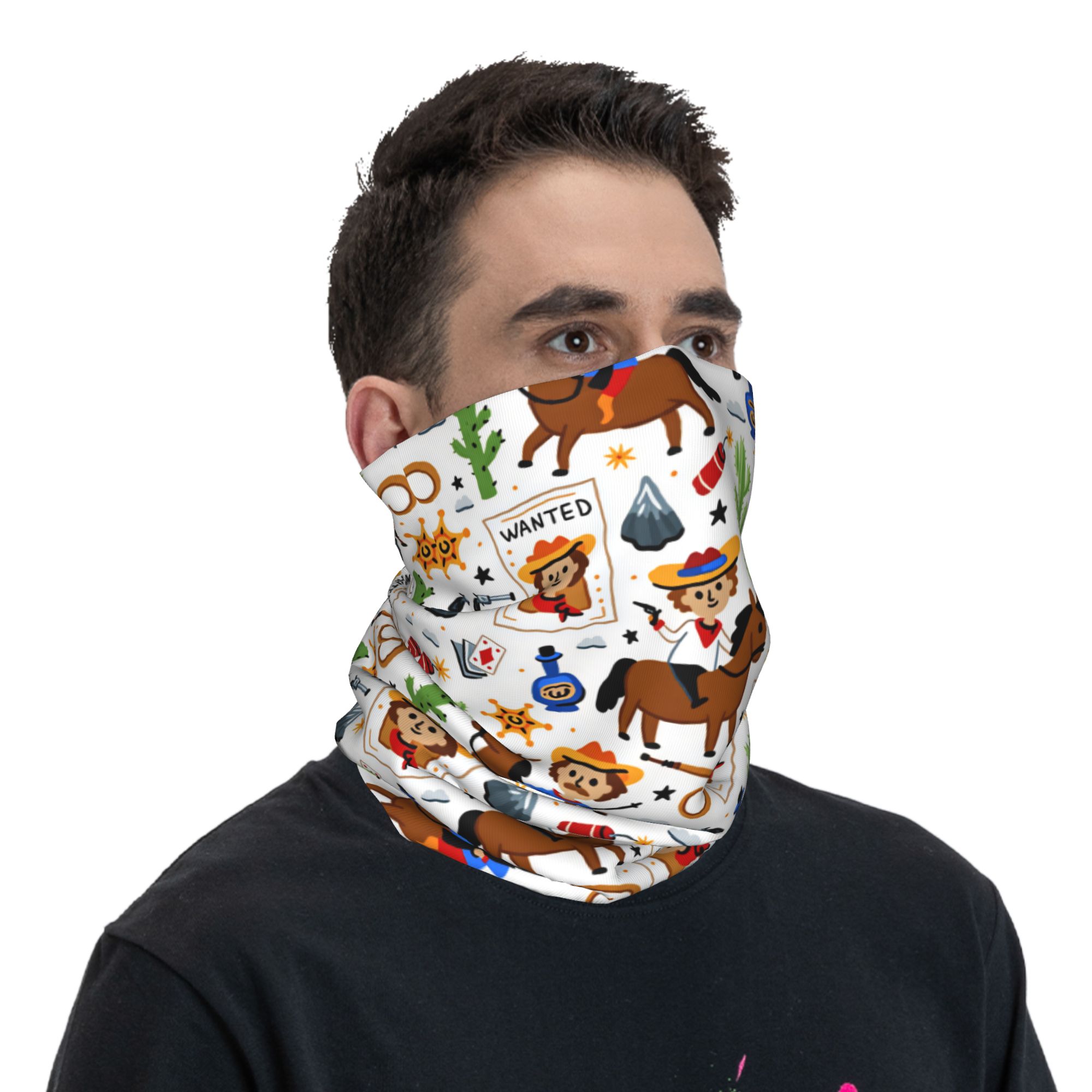 Cartoon Kids Western Cowboy Ba - огляд і ціна Kids Face Mask