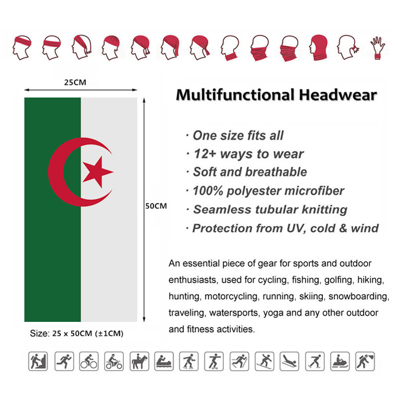 Algeria Flag Printed Bandana H - огляд і ціна Neck Gaiter Face Cover
