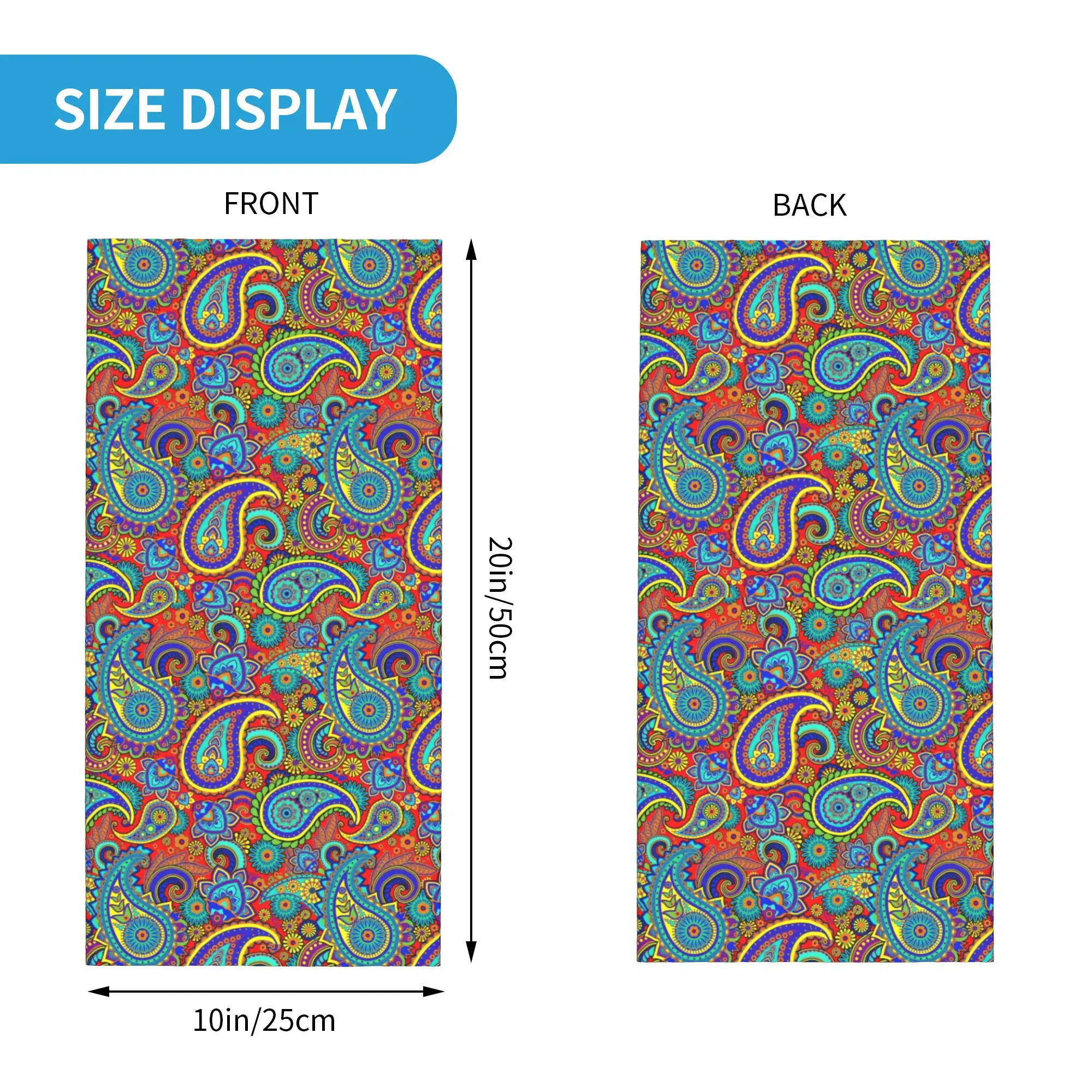 Colorful Retro Paisley Pattern - огляд і ціна Neck Gaiter Face Cover