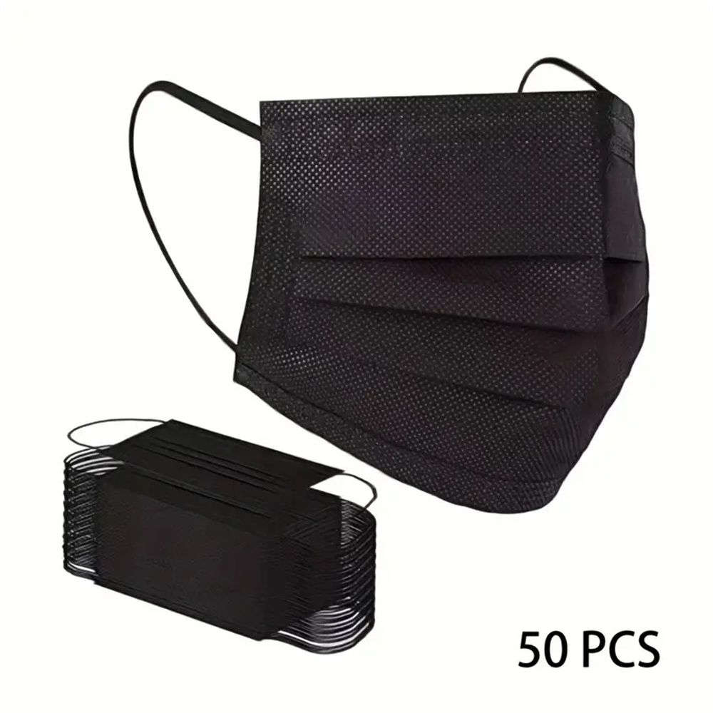 50-200pcs Black Disposable Fac - огляд і ціна Black Face Mask Pack