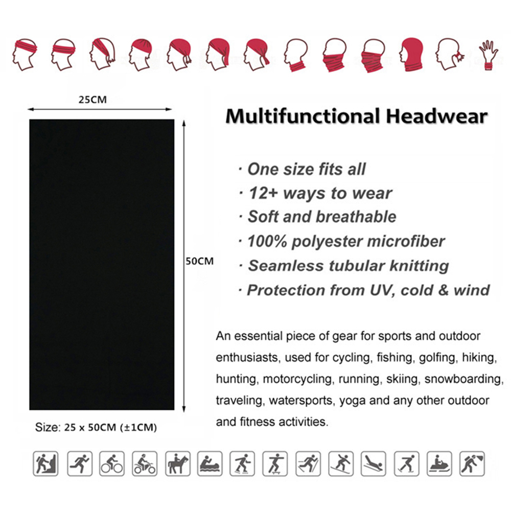 Seamless Solid Color Bandanas  - огляд і ціна Neck Gaiter Face Cover
