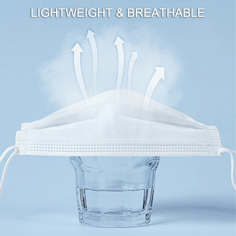 50Pcs 3-layer Mask Face Masks  - огляд і ціна Disposable Mask Blue